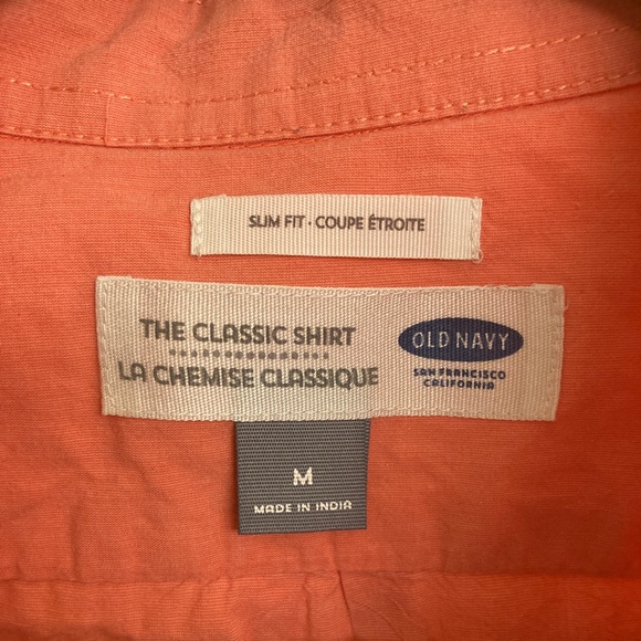 Coral Pink Short-Sleeve Button Down - Old Navy - Picture 3 of 3